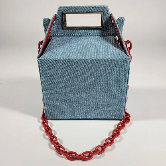 Pop & Suki Denim Takeout Bag - like new! - Picture 2 of 6